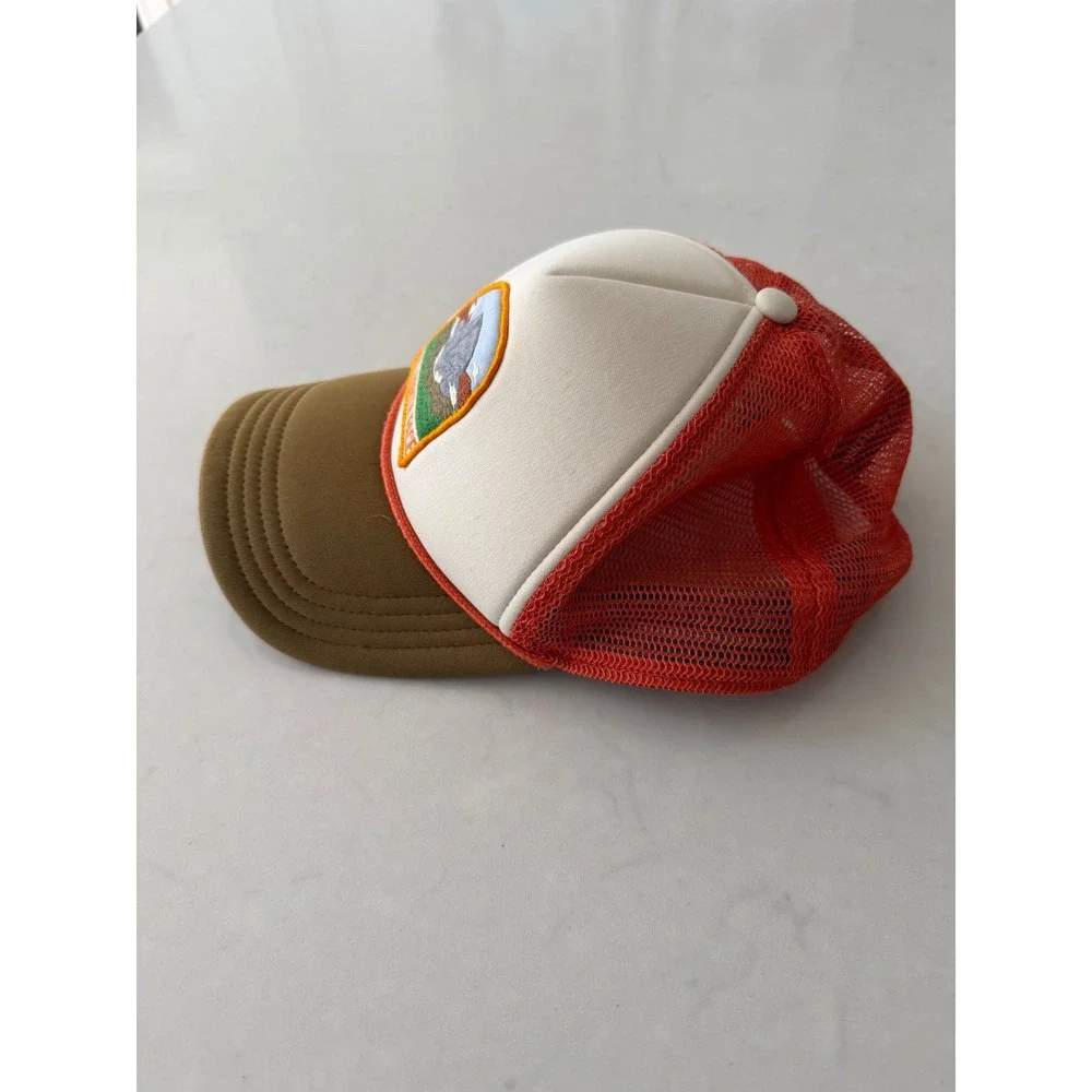 The‎ North Face Valley Trucker Hat Orange White Brown Mesh Snapback NF0A55IT